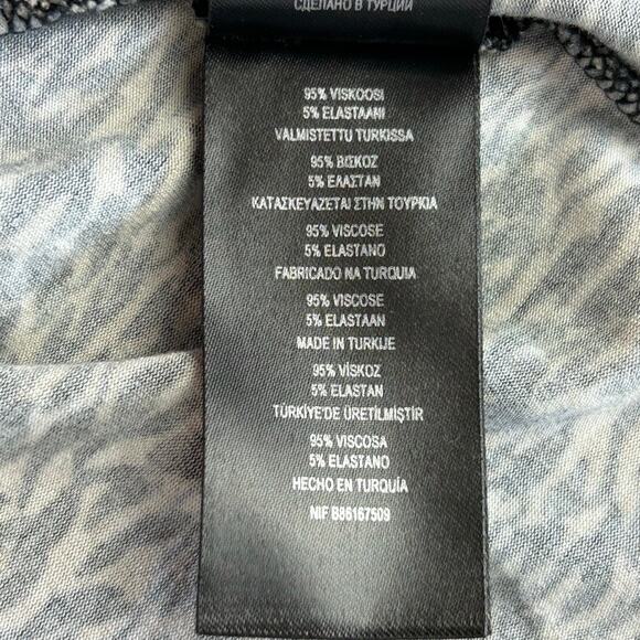 NWOT Ted Baker Boatneck 3/4 Sleeve Black/Brown Geometric Stretch 6 Top Moody - Picture 9 of 10